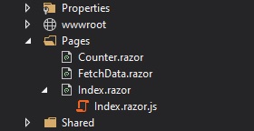 Index.razor.js as Index.razor child